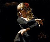 Flamenco Dancer Aros Rojos painting